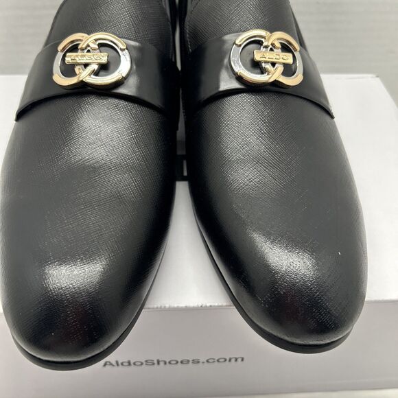ALDO Mens Dress Shoe Monte Carlo Textured Black Synthetic Decorative Emblem Sz11 - Picture 9 of 12